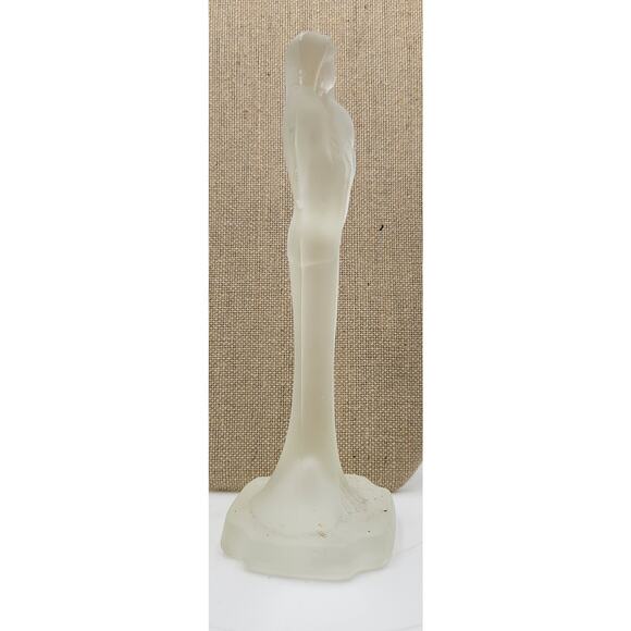 Vtg Lead Crystal Praying Saint Frosted Art Glass Statue Figurine Collectibles - Picture 6 of 7